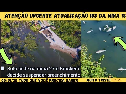 Atualização 183 da mina 18 da BRASKEM no Mutange | Maceió | Alagoas Brasil | visto de cima em 4K