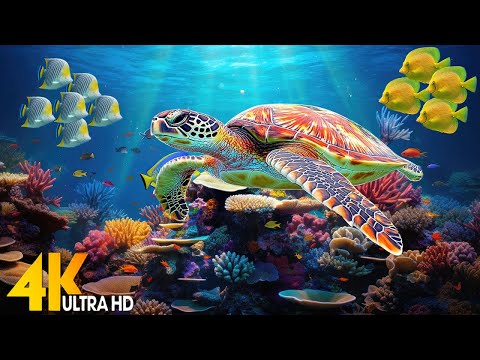 Ocean 4K - Sea Animals for Relaxation, Beautiful Coral Reef Fish in Aquarium(4K Video Ultra HD) #4