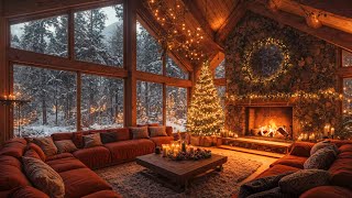 Cozy Christmas Ambience 🎄 Christmas Jazz Relaxing Music & Fireplace Sounds for Studying, Working 🔥