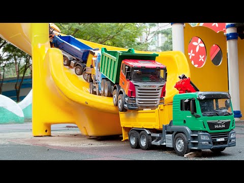 Big heavy equipment toy Burder car slide play