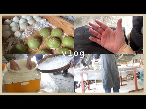 vlog｜実家で2年越しの餅つき｜念願のよもぎ餅｜年末行事