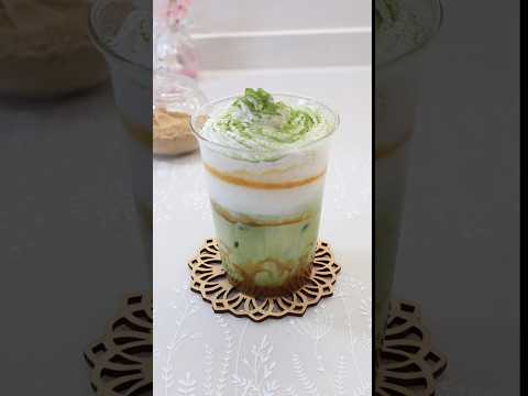 Caramel matcha cream #drink recipe #matcha recipe #shorts