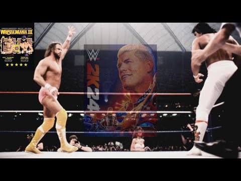 Wrestlemania 3 | Ricky The Dragon Steamboat vs Macho Man Randy Savage | WWE2K24 Games | Neon Nights