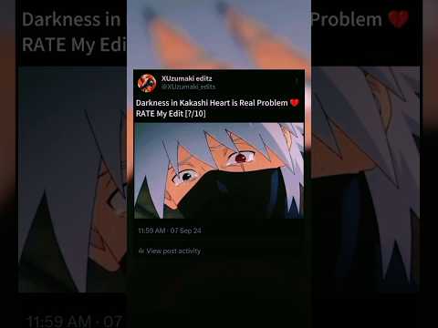 Darkness in Kakashi Heart is Real Problem 💔 #naruto #shorts #animeart