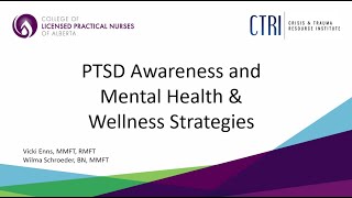 PTSD Awareness and Mental Health & Wellness Strategies