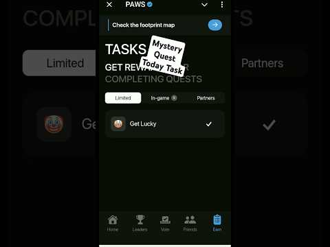 Paws New Task Earn More Paws, Today Mystery Quest Paws Airdrop,Join Paws Airdrop Earn Dollar