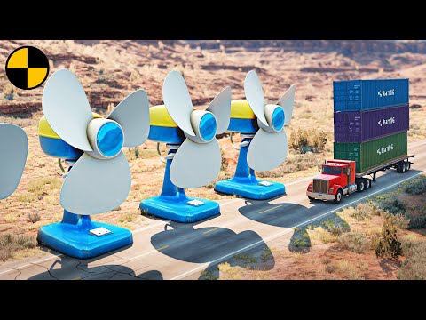 Cars vs Huge Electric Fans 😱 BeamNG.Drive