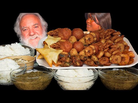 FATHER-in-LAW TRYING CONGOLESE FOOD FOR THE FIRST TIME ASMR MUKBANG (Talking) Eating Sounds|