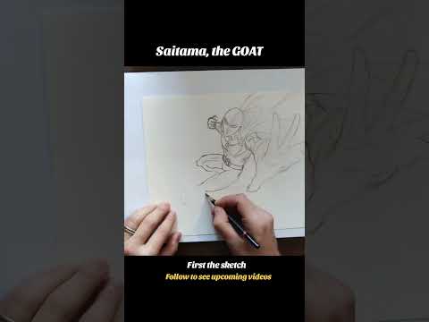 Sketch drawing of Saitama Timelapse #drawing #timelapse #opm #onepunchman