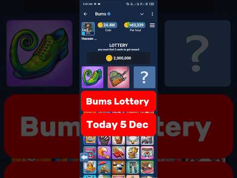 Bums Lottery Today 5 Dec Bums Lottery 5 Dec #bumslotterycard #bumslotterytoday