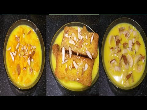 Custard Recipe | Mango Banana Rusk Custard Telugu | Summer Custard Pudding Telugu