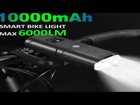 NEWBOLER Smart Bicycle Light Front 10000mAh Bike Light 6000Lumen Waterproof  USB