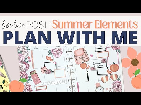 PLAN WITH ME | CLASSIC VERTICAL HAPPY PLANNER | LIVE LOVE POSH SUMMER ELEMENTS SPREAD