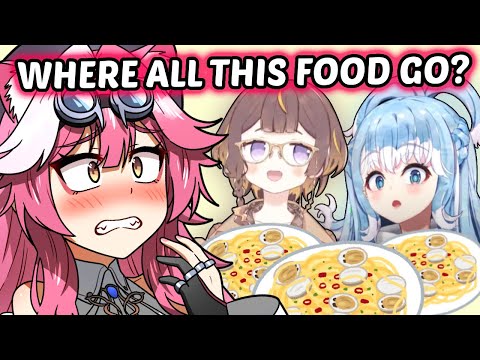 Raora couldn't believe how much Anya and Kobo could eat...【Hololive】