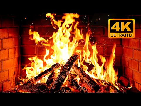 🔥 Cozy Fireplace 4K (12 HOURS). Fireplace with Crackling Fire Sounds. Fireplace Ambience