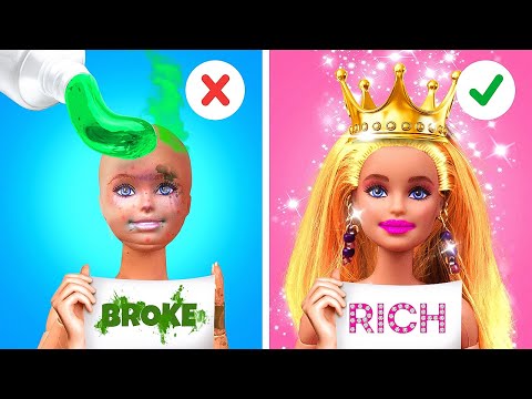 Broke vs Rich Doll Makeover! AMAZING Barbie Doll Restoration Hacks and Gadgets by La La Life Emoji