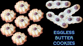 Eggless Butter Cookies Without Oven | New Year Special Cookies Recipe Malayalam