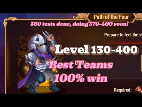 Path of Four Hero Wars Level  130 to 400 Buff total 1380