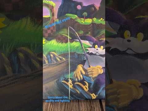 Green Hills Painting|ft Big the Cat #sonicthehedgehog #paintings #bigthecat #shorts