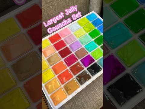 I Tested World’s LARGEST Jelly Gouache Paint Set🤯 #jellygouache #gouache #art#shorts#smallbuiness