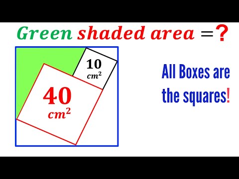 Can you find area of the Green shaded region? | (Squares) | #math #maths | #geometry