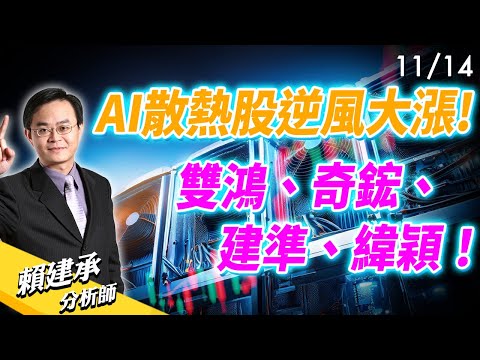 AI散熱股逆風大漲! #雙鴻 #奇鋐 #建準 #緯穎！｜賴建承 分析師 2024/11/14