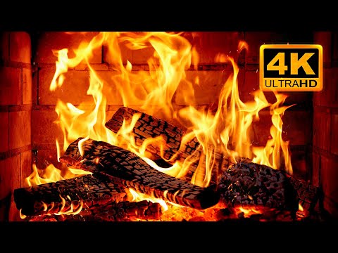 FIREPLACE 4K 🔥 Fireplace video with Burning Logs & Fire Sounds