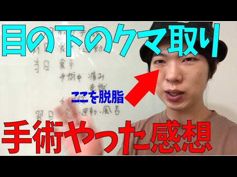 昨日、目の下のクマ取り手術を湘南美容外科でやったので感想を言います！整形手術の当日翌日の経過紹介。