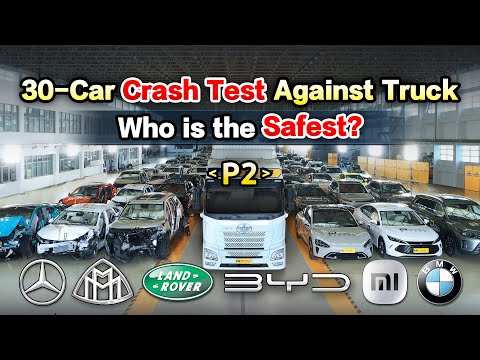 Crash Test Against Truck - 30 Cars from $7K to $230K. Who is the Safest？30款车碰40吨卡车，揽胜迈巴赫PK小米问界谁更安全？