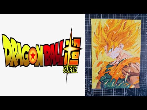 Drawing Son Goku SSJ Mixed Media