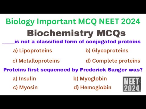 Proteins MCQ | Biochemistry MCQ With Answers | NEET Biology 2024