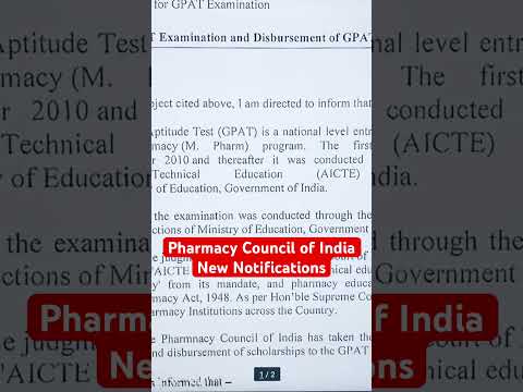 Pharmacy Council of India new notification about GPAT-2024. & GPAT Scholarship #amarsayaracademy