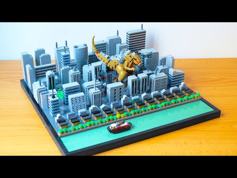 LEGO GODZILLA DESTROYS THE CITY - Diorama - MOC