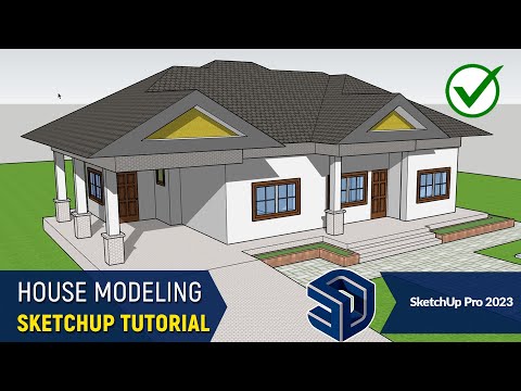 ✅ How to Design, Build or Create a House in SketchUp Pro 2024 (3 Bedroom House)