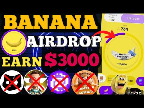 Banana Airdrop Earn $500 | Banana Mining  | Telegram New Mining | Tap To Earn Project | New Airdrop