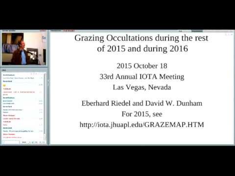 Upcoming Total and Grazing Occultations, David Dunham