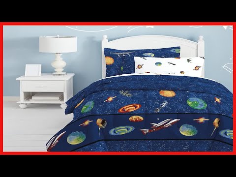 Dream Factory Kids 8-Piece Complete Set with Bedskirt Easy-Wash Super Soft Comforter Bedding, Full