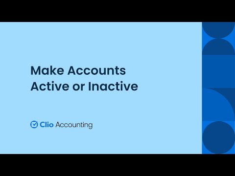 Make Accounts Active or Inactive in Clio Accounting