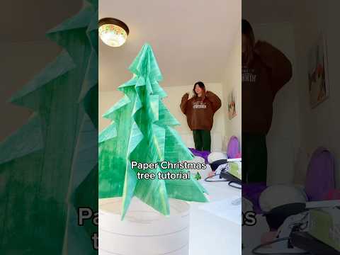 Paper Christmas tree tutorial #diy #papercraft #christmasdecor