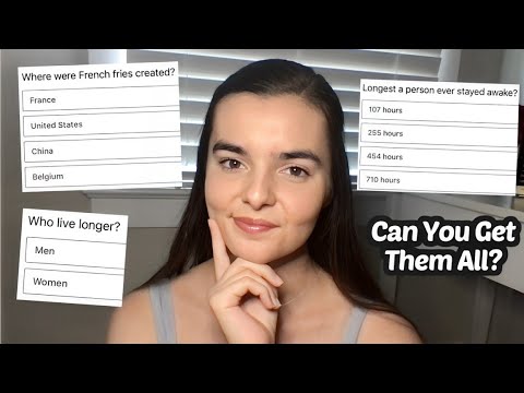 ASMR Whispering 50 Multiple Choice Trivia Questions | How Many Can You Get?