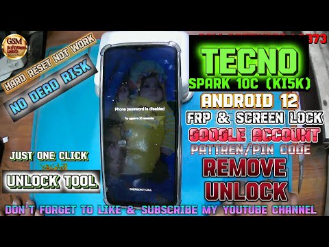 Tecno Spark 10C (Ki5k) Screen Lock & Frp Bypass By Unlock Tool|Factory Reset & Google Account Tecno