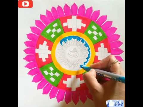 Beautiful Om rangoli drawing #shots #drawing #paintings #om #ytshorts