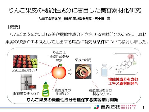 06りんご果皮の機能性成分に着目した美容素材化研究【青森産技工総研IS47】