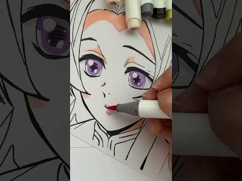 Drawing Kocho Kanae 🥰 || Demon Slayer / Kimetsu no Yaiba #shorts #kanaekochou #demonslayer #anime