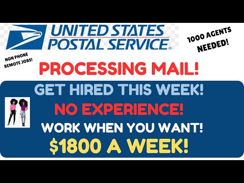 USPS Hiring! Processing Mail Get Hired This Week Non Phone Remote Jobs Work When You Want!