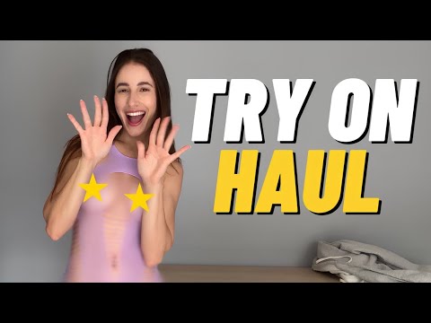 FISHNET DRESS TRANSPARENT TRY ON HAUL (4K)