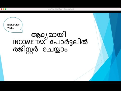 FIRST TIME REGISTRATION IN INCOME TAX PORTAL - Malayalam