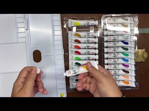 开箱 / Sakura Koi Watercolor Tube Unboxing 24color  24种颜色