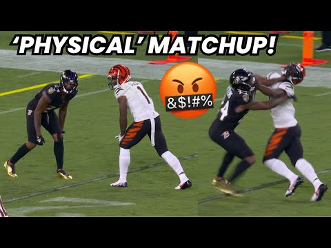 Ja’Marr Chase Vs Marcus Peters & Marlon Humphrey 🤬 ‘PHYSICAL!’ WR vs CB | Bengals Vs Ravens 2022