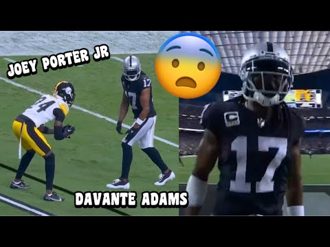 Davante Adams Vs Joey Porter Jr & Patrick Peterson 🔥 (WR Vs CB) Steelers vs Raiders 2023 highlights